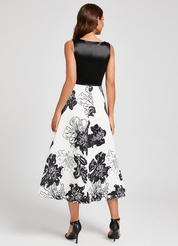Robe Trapèze Floral Contrast - gallery 1