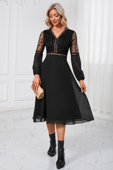 Robe Trapèze Noir Chic Aérien - gallery 4
