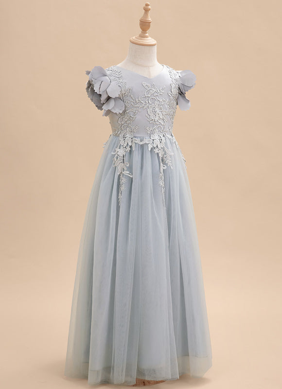 Robe Trapèze Tulle Fleurie - gallery 3