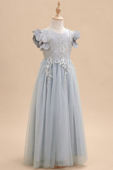 Robe Trapèze Tulle Fleurie - gallery 3