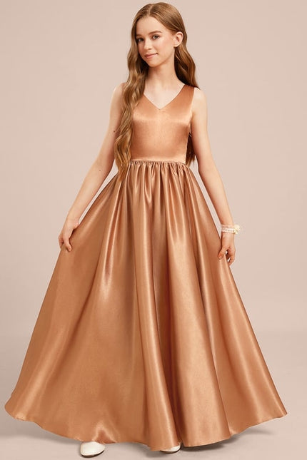 Robe Trapèze Satin Caramel - gallery 2