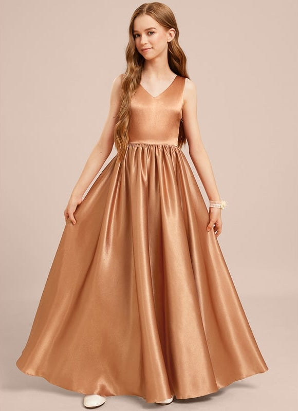 Robe Trapèze Satin Caramel - gallery 2