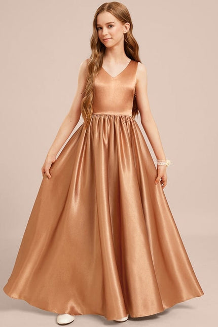 Robe Trapèze Satin Caramel - gallery 2