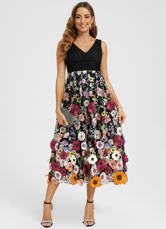 Robe Trapèze Éclat Multicolore - gallery 3