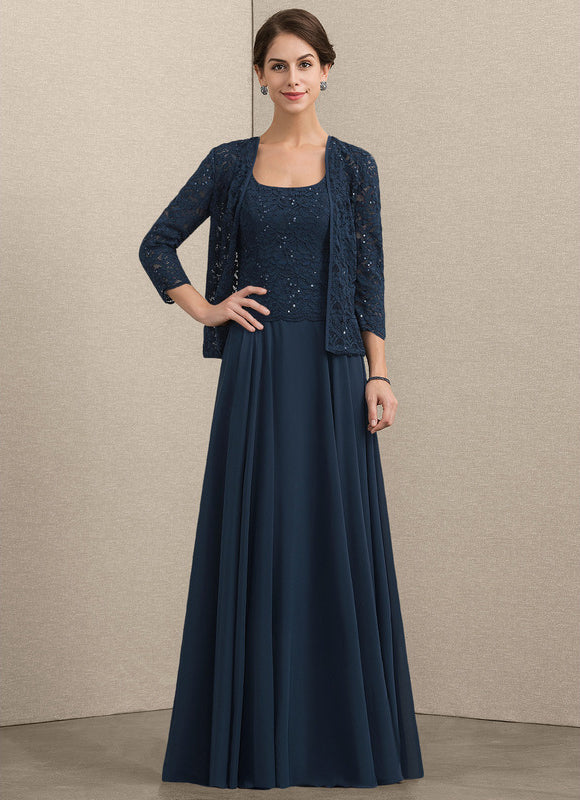 Robe Trapèze Bleu Marine Dentelle Paillettes