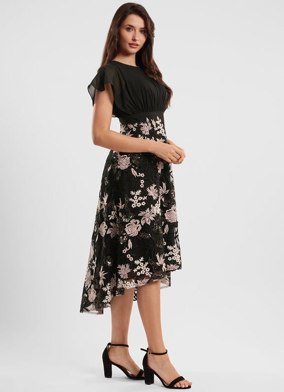 Robe Trapèze Élégance Florale - gallery 1