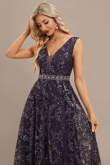 Robe Trapèze Élégance Pourpre - gallery 1