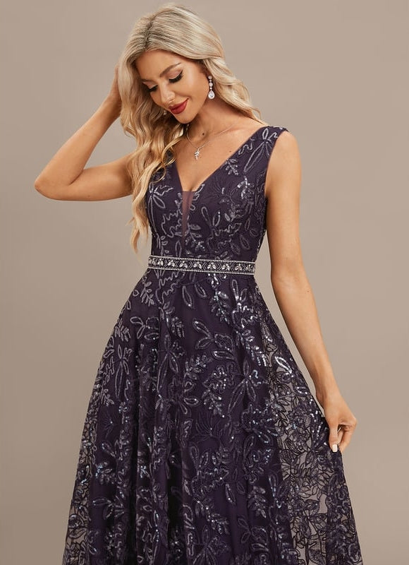 Robe Trapèze Élégance Pourpre - gallery 1