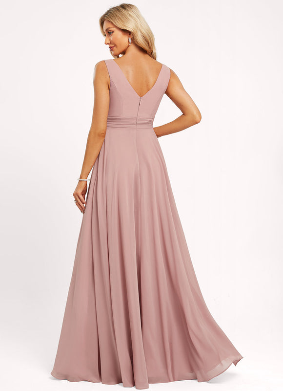 Robe Trapèze Longue Beige Élégante - gallery 5