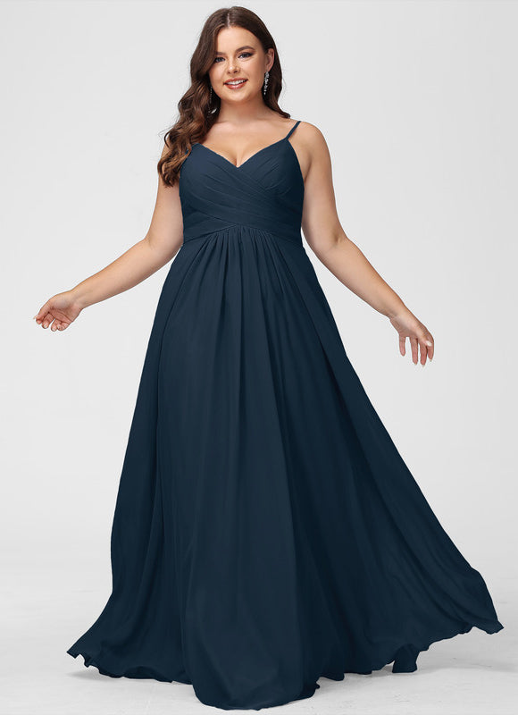 Robe Trapèze Bleu Élégant Longue - gallery 6
