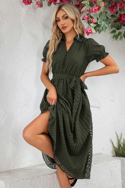 Robe Trapèze Marine Texturée - gallery 9
