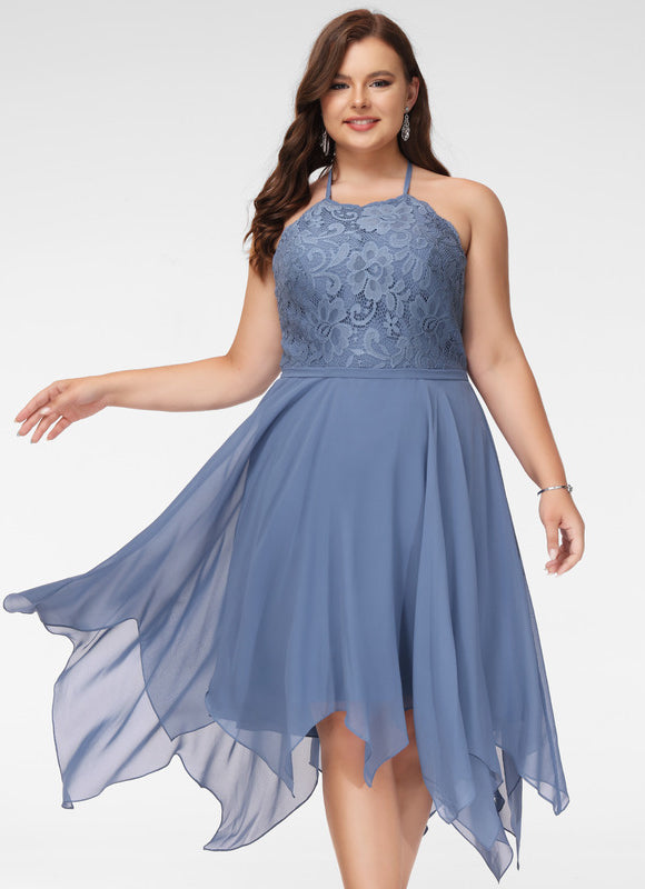 Robe Trapèze Bleu Aérien - gallery 9