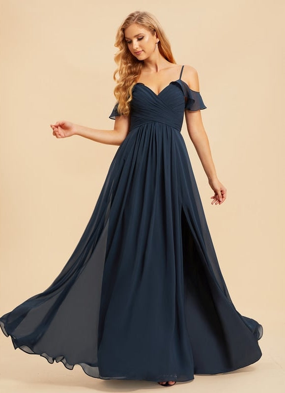 Robe Trapèze Longue Beige Élégante - gallery 2
