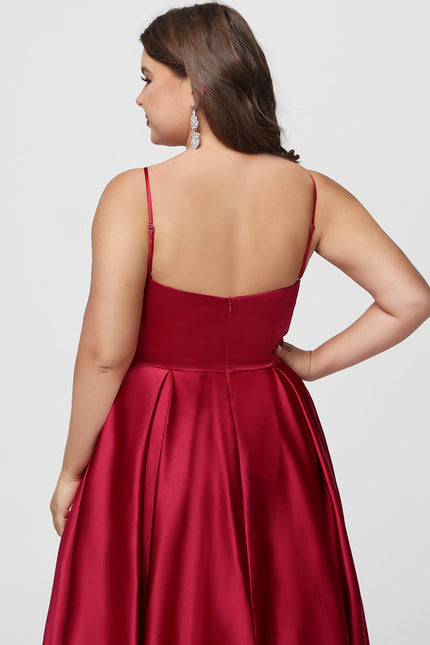 Robe Trapèze Satin Émeraude - gallery 7
