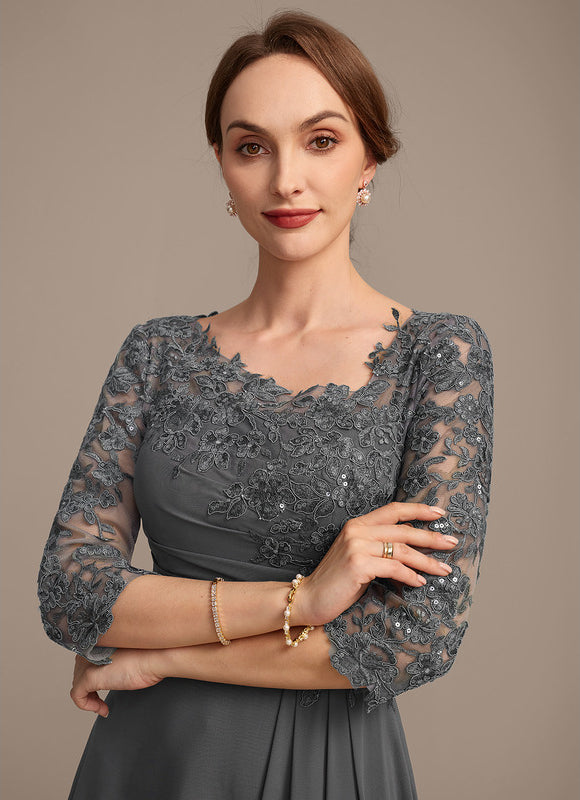 Robe Trapèze Gris Élégant - gallery 1