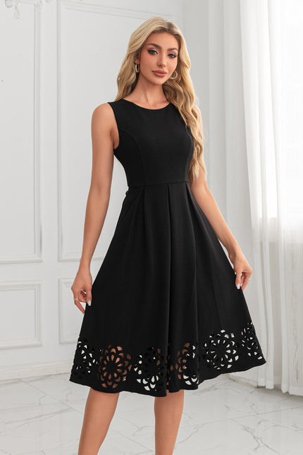 Robe Trapèze Noir Décorative - gallery 1