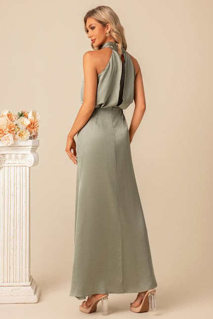 Robe Trapèze Satin Luxe Halter - gallery 1