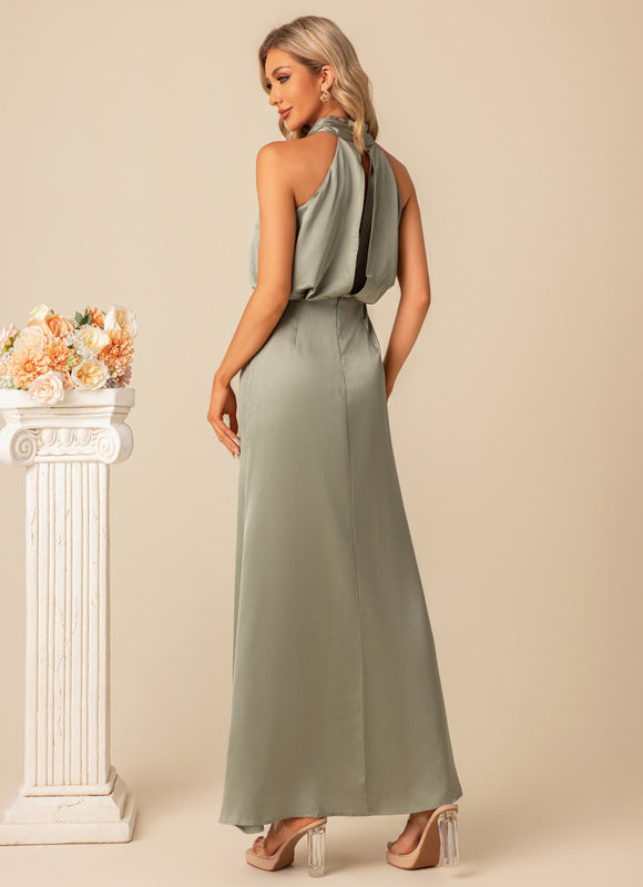 Robe Trapèze Satin Luxe Halter - gallery 1