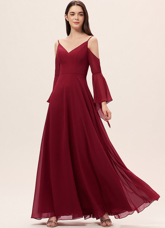 Robe Trapèze Longue Beige Élégante - gallery 3