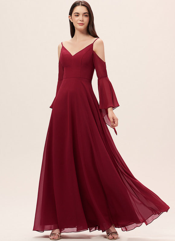Robe Trapèze Longue Beige Élégante - gallery 3