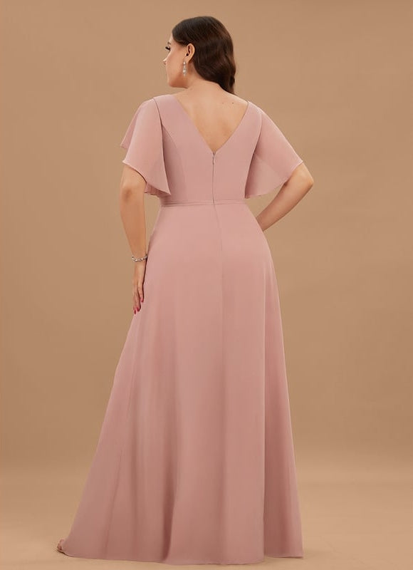 Robe Trapèze Mousseline Fendue - gallery 7