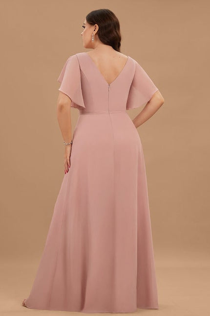 Robe Trapèze Mousseline Fendue - gallery 7