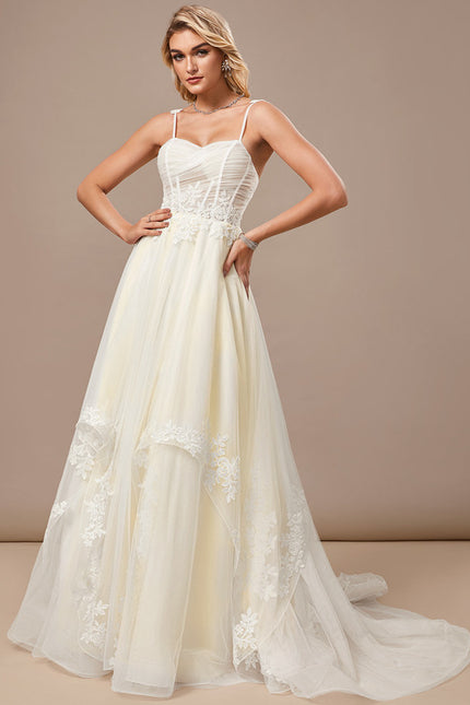Robe Trapèze Élégance Tulle Crème