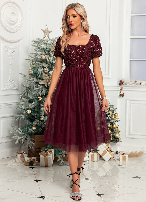 Robe Trapèze Rubis Lumineux - gallery 2