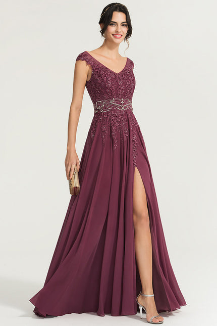 Robe Trapèze Aubergine Élégante - gallery 6