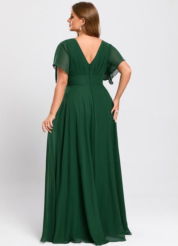 Robe Trapèze Longue Beige Élégante - gallery 9