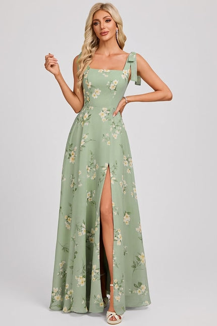 Robe Trapèze Élégante Vert Clair - gallery 2