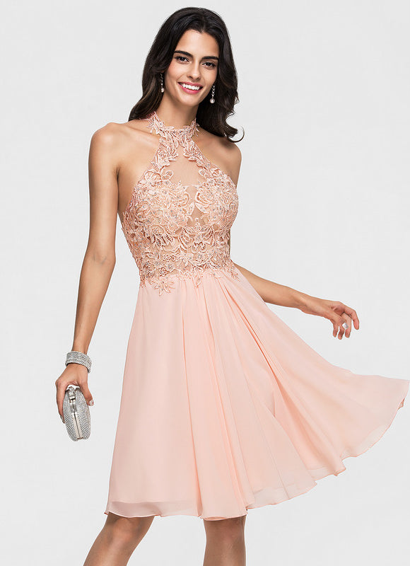 Robe Trapèze Éclat Pêche Rosée - gallery 3