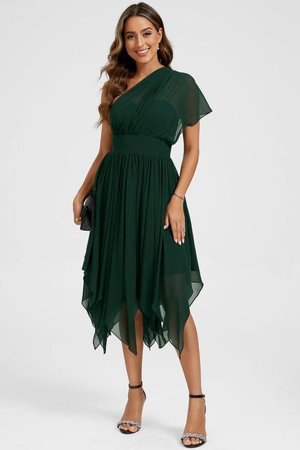 Robe Trapèze Mousseline Émeraude - gallery 2