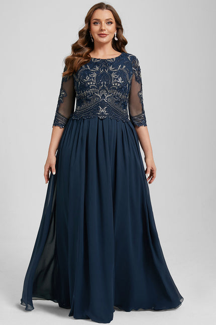 Robe Trapèze Élégance Marine Brodée - gallery 8