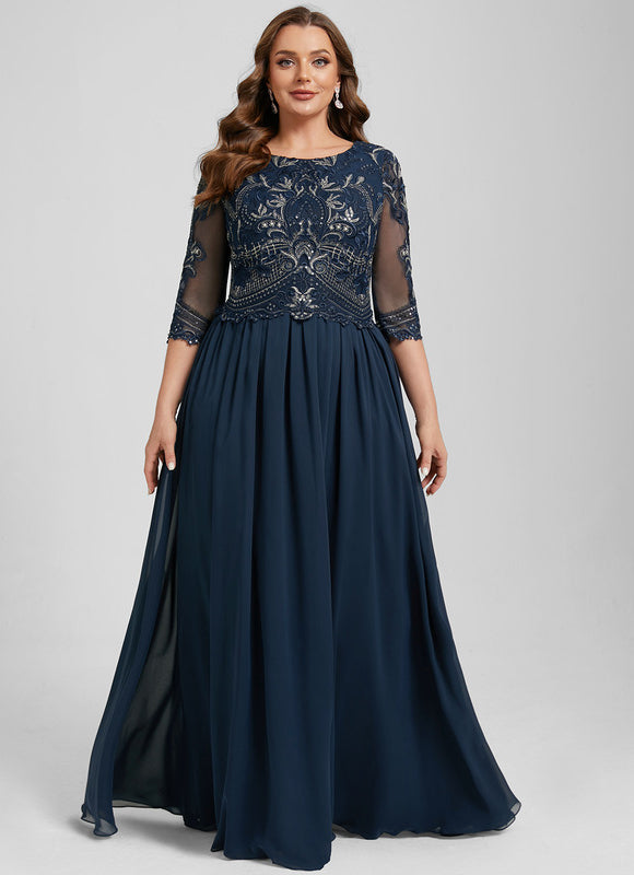 Robe Trapèze Élégance Marine Brodée - gallery 8