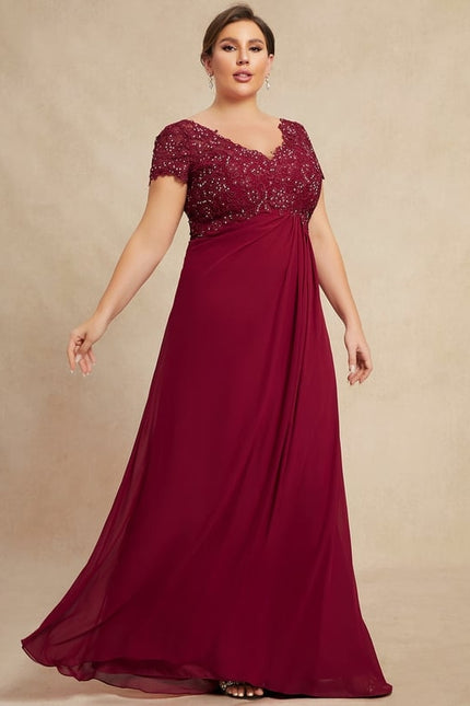 Robe Trapèze Rouge Velours Chic - gallery 9