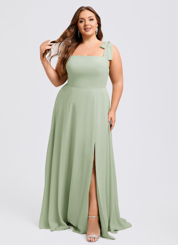 Robe Trapèze Élégante Vert Clair - gallery 4