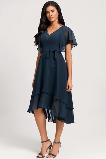 Robe Trapèze Aérienne Sombre - gallery 2