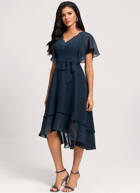 Robe Trapèze Aérienne Sombre - gallery 2