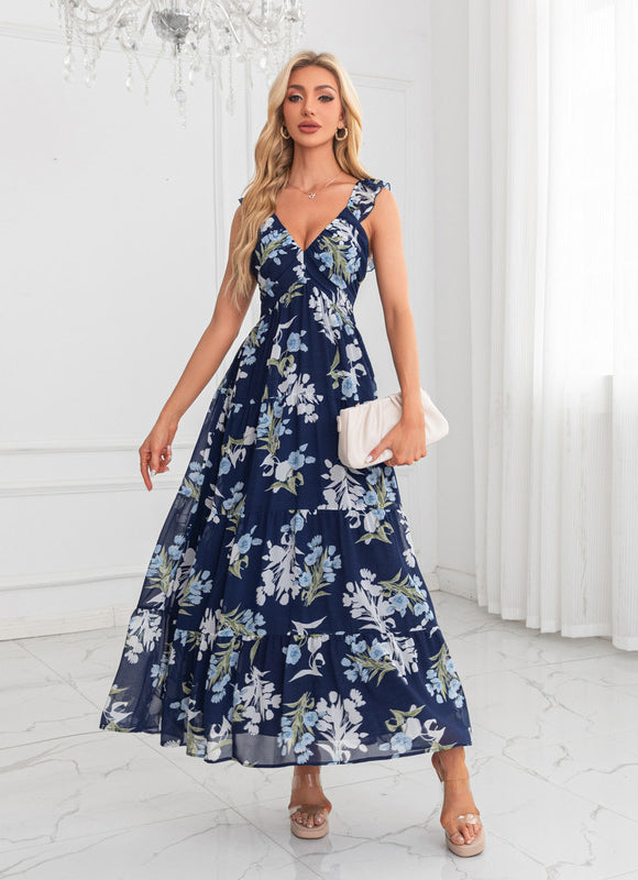 Robe Trapèze Fleur Rose Éthérée - gallery 3
