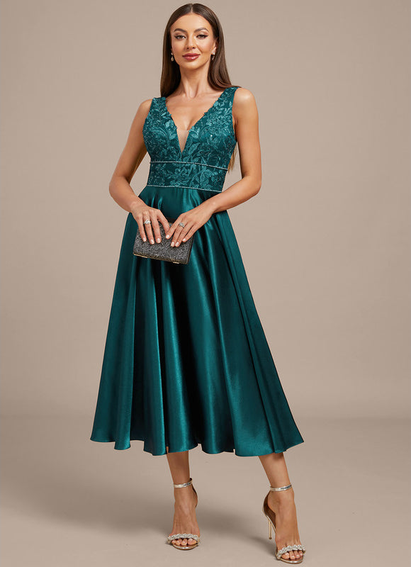 Robe Trapèze Émeraude Éclatante - gallery 3