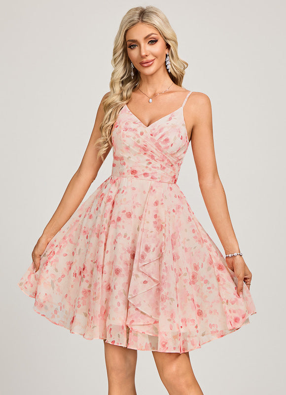 Robe Trapèze Éclat Poudré