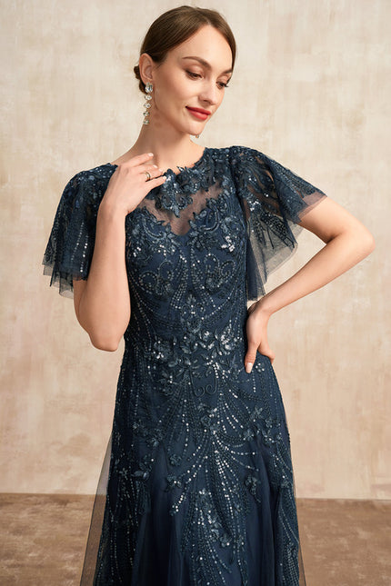 Robe Trapèze Éclat Bleu Nuit - gallery 6