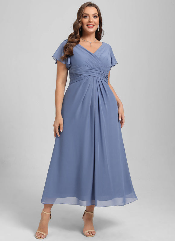 Robe Trapèze Florale Marine - gallery 6