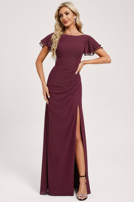 Robe Trapèze Bordeaux Fluide