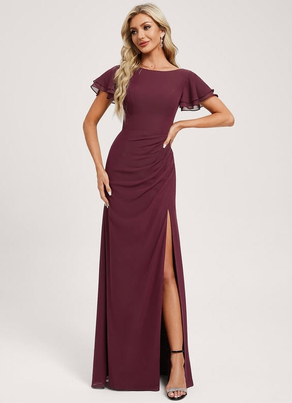 Robe Trapèze Bordeaux Fluide