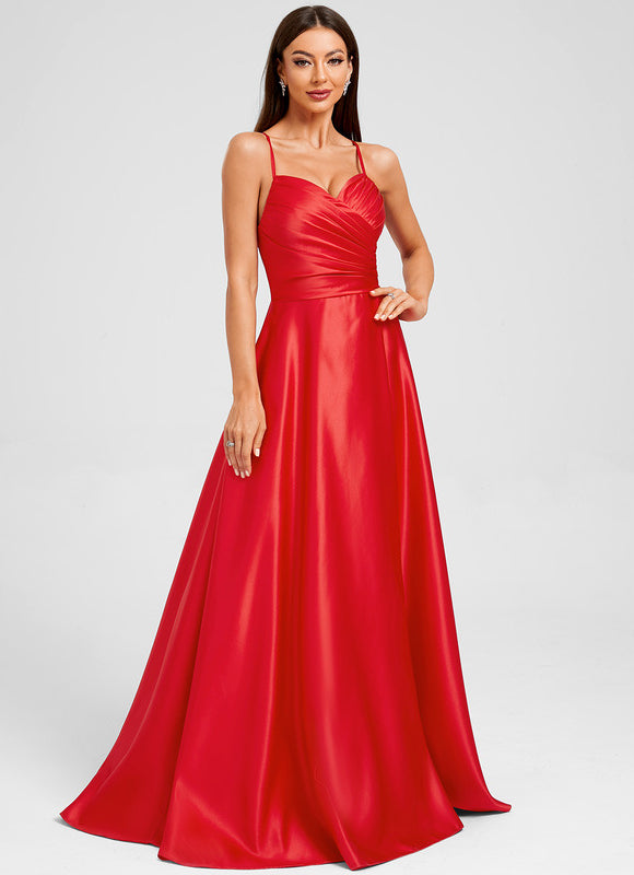 Robe Trapèze Éclat Rubis Flottant - gallery 4