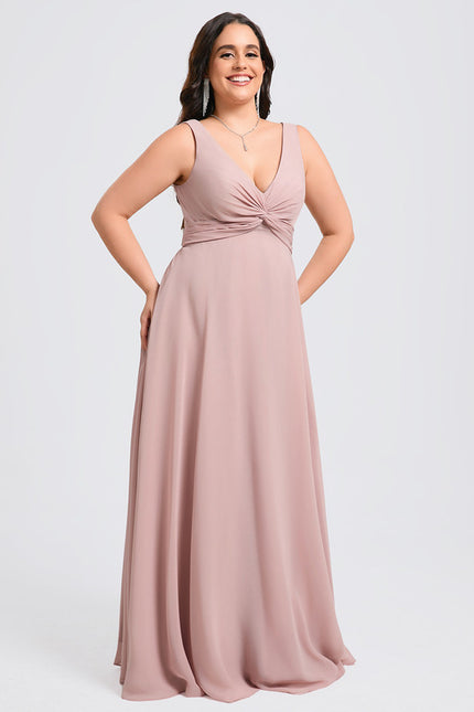 Robe Trapèze Longue Beige Élégante - gallery 9