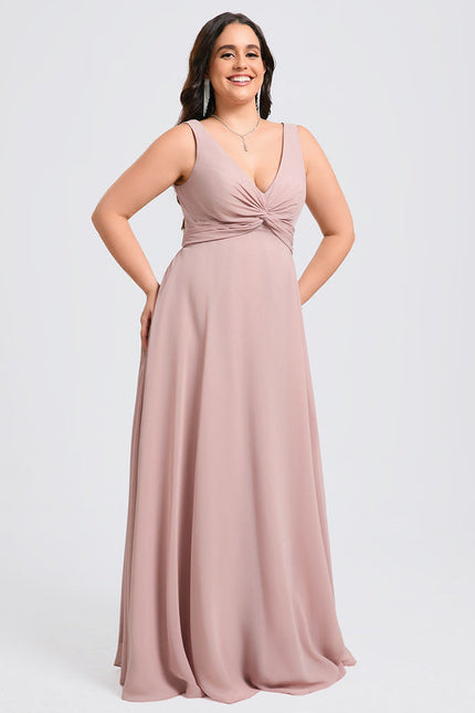 Robe Trapèze Longue Beige Élégante - gallery 9