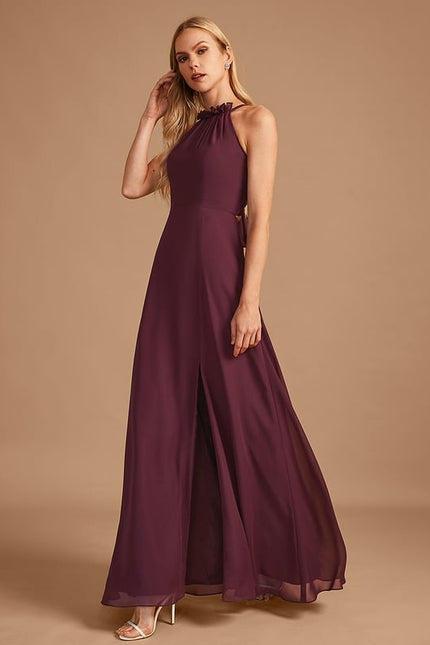 Robe Trapèze Vert Émeraude Longue Rayée - gallery 3